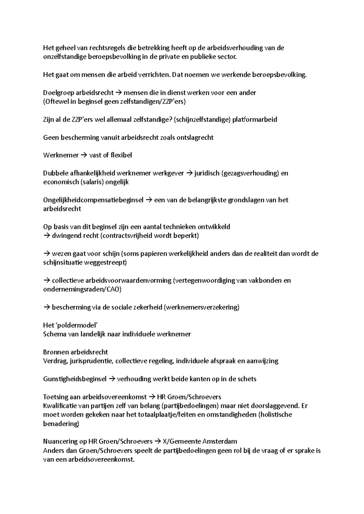 Arbeidsrecht - Notities over arbeidsverhoudingen en contracten ...