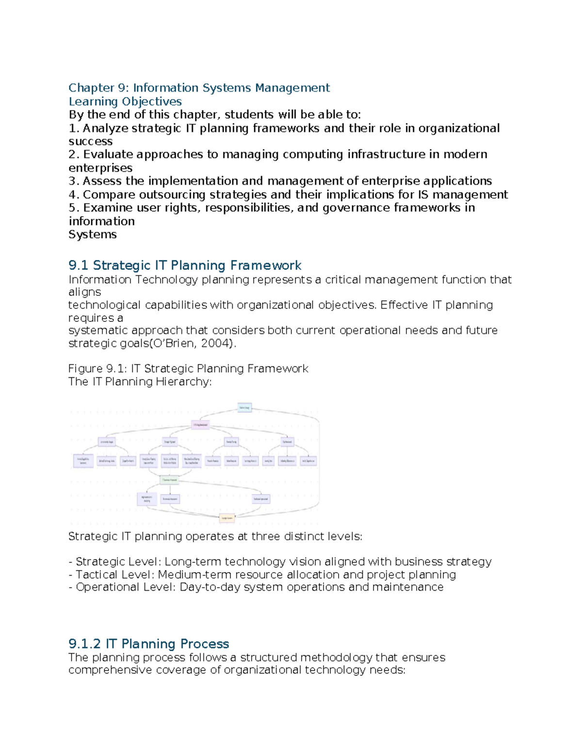 Chapter 9: Information Systems Management Overview and Learning Goals ...