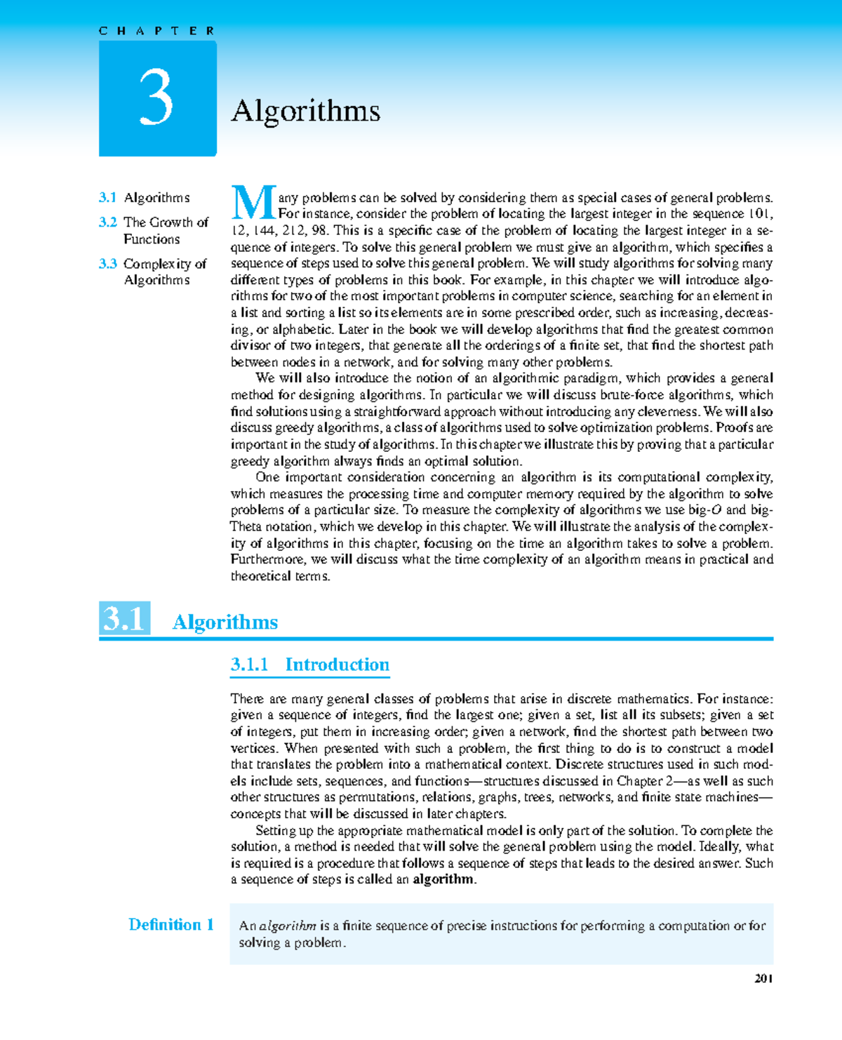 Chapter 3 - math - 3 C H A P T E R Algorithms 3 Algorithms 3 The Growth ...