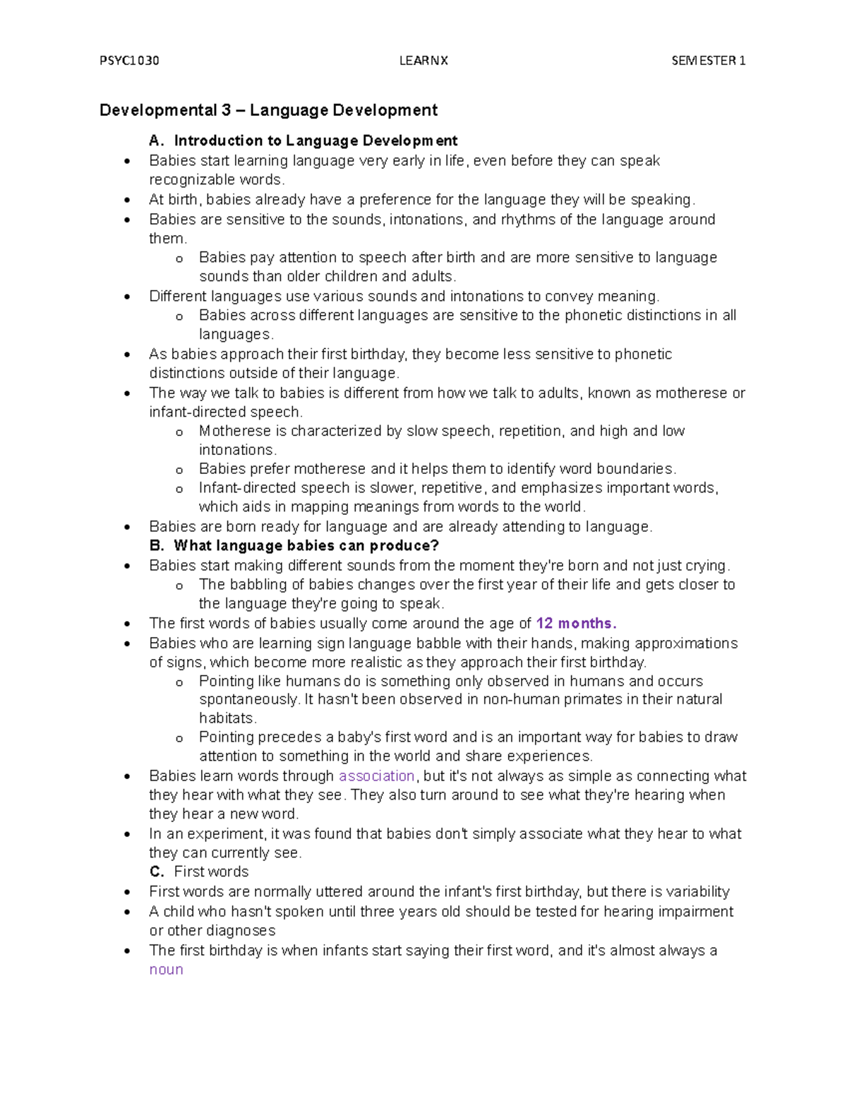 PSYC1030 W9 - Language and Morale Development Insights - Studocu