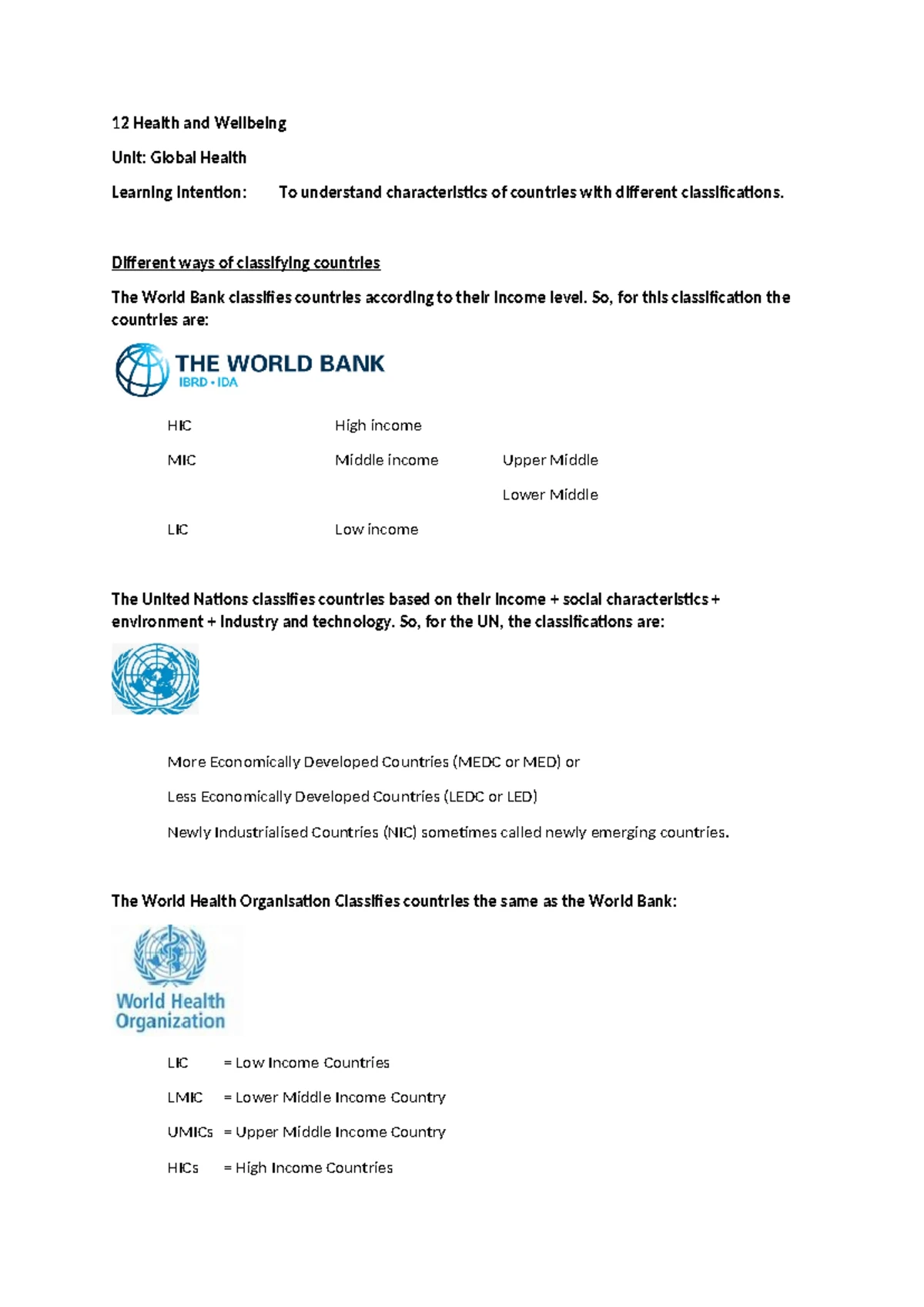 Lesson 3: Global Health in Low-Income Countries (LIC) - Key Insights ...