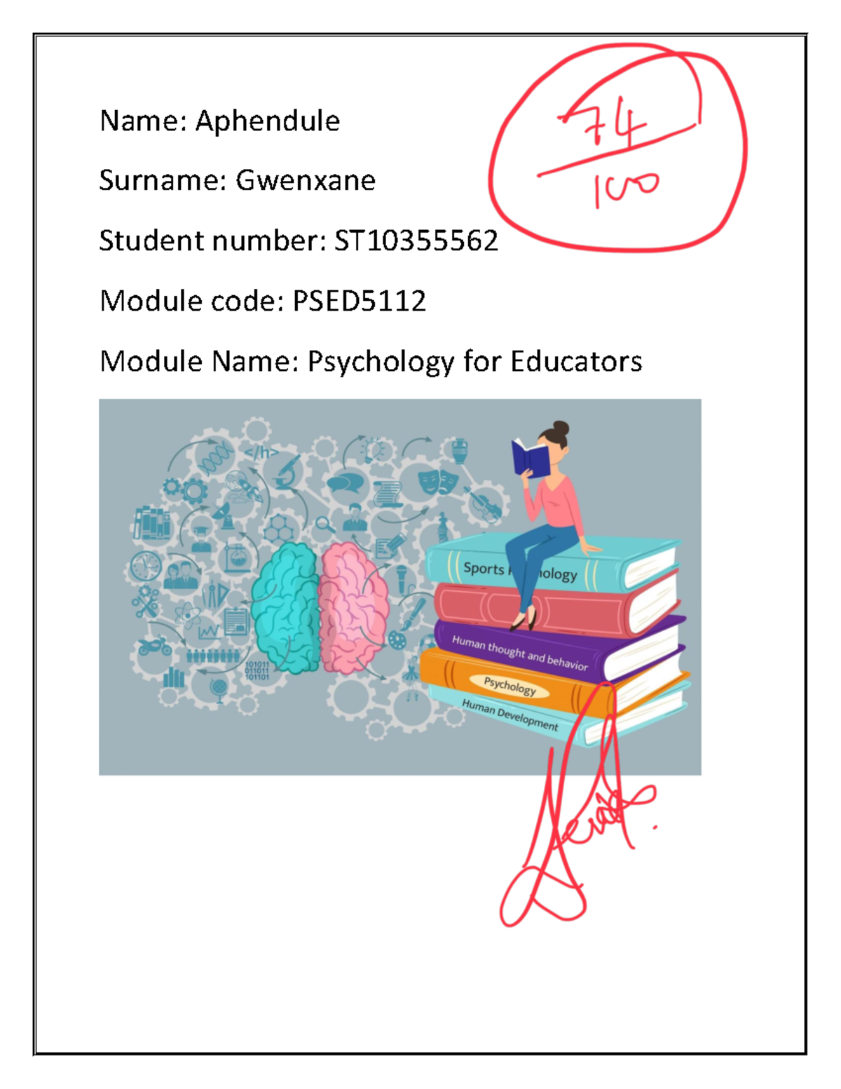 Psychology+Assignment+1,+semester+2+(PSED5112) - Name: Aphendule ...