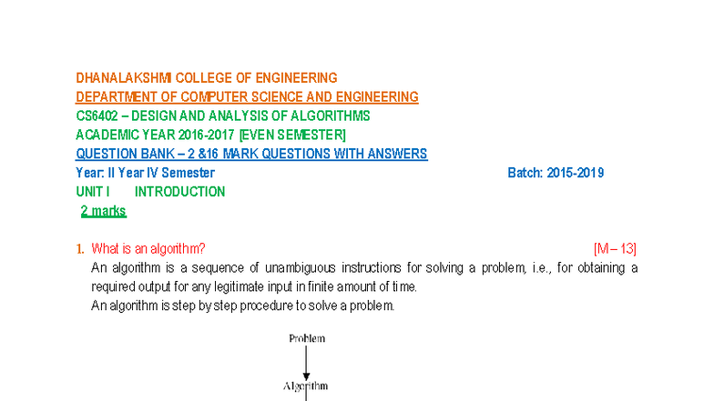 Design And Analysis Of Algorithms Objective Questions And Answers