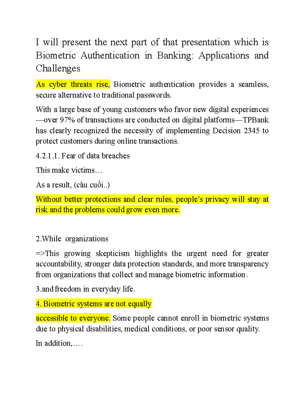 Biometric Authentication in Banking: Applications & Challenges (TT ...