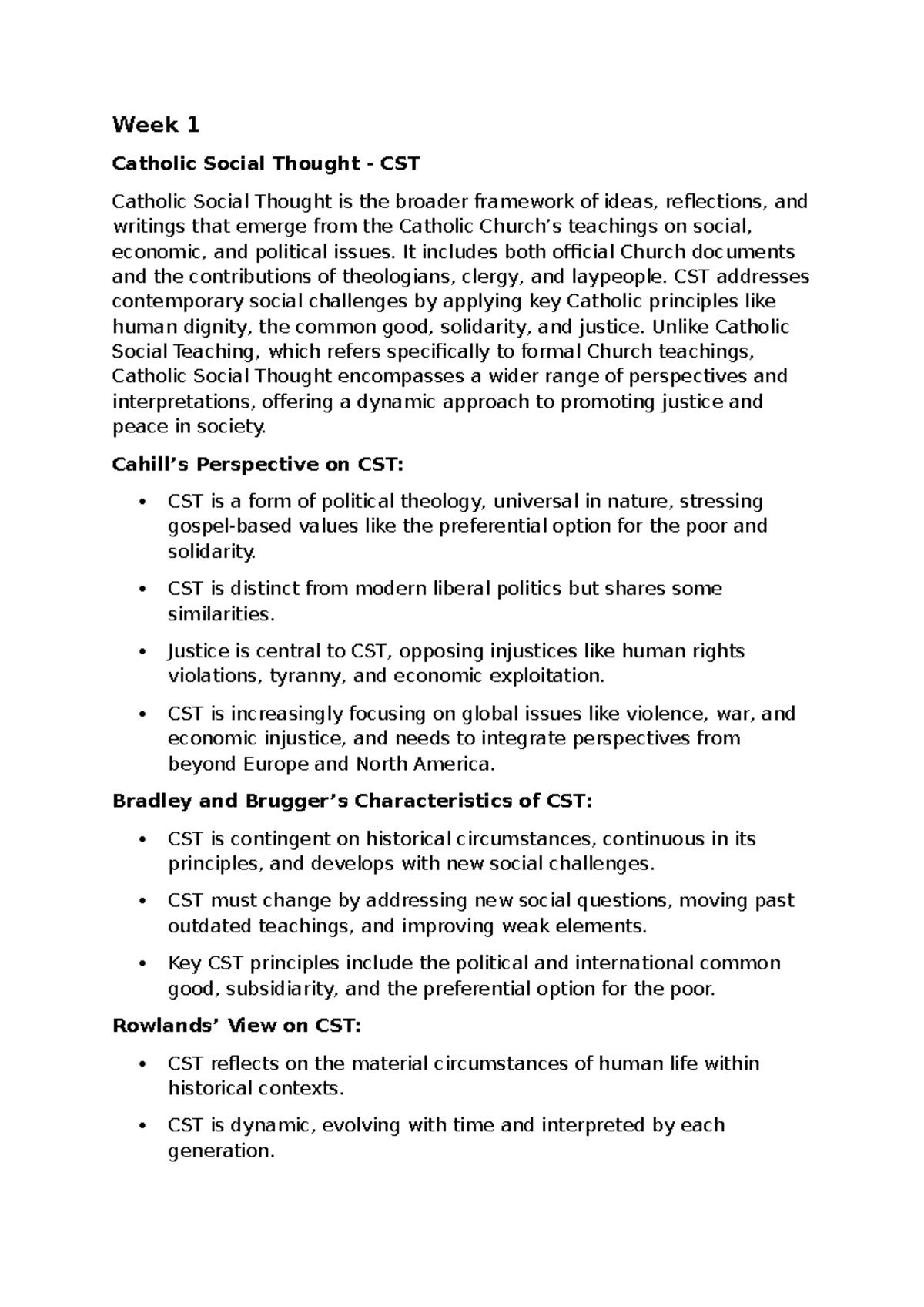 CST and Ubuntu: Key Concepts in Catholic Social Thought - Lecture Notes ...