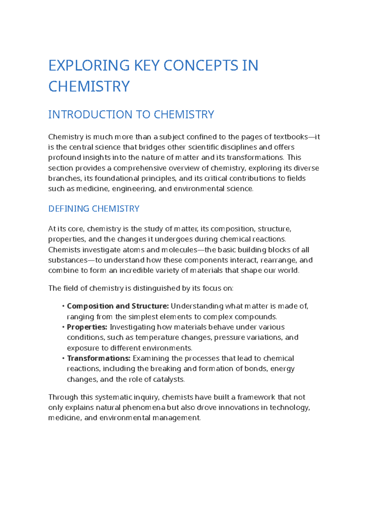Exploring Key Concepts in Chemistry - EXPLORING KEY CONCEPTS IN ...