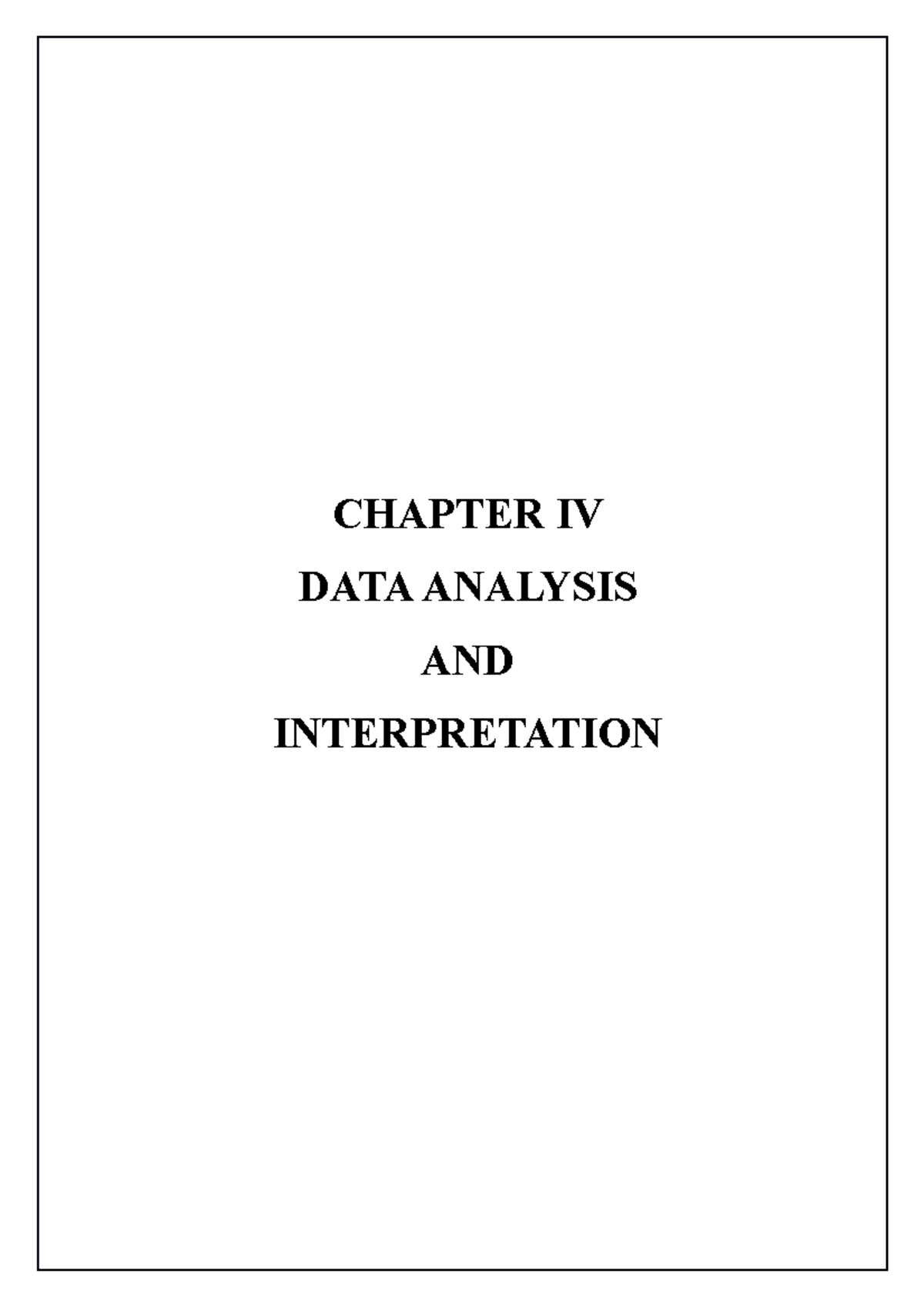 Data Analysis and Interpretation - BBA Chapter IV - Studocu