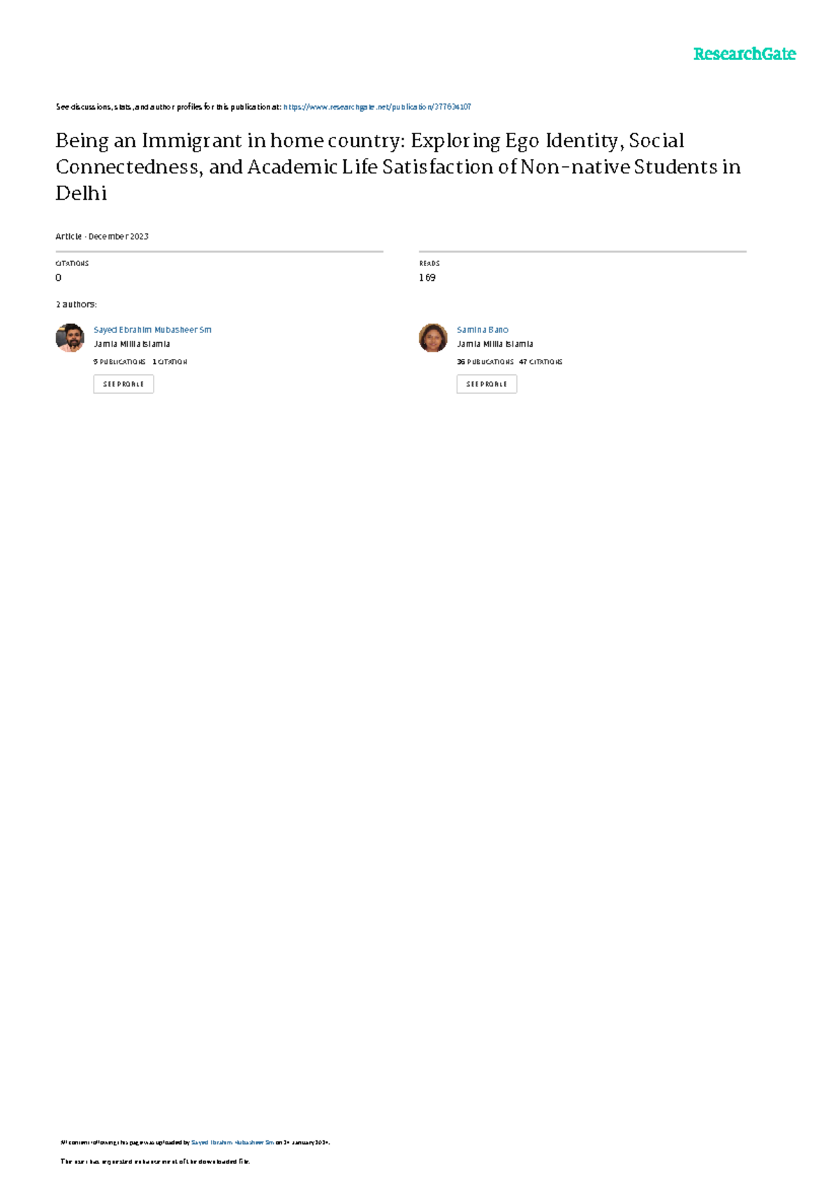 Exploring Ego Identity and Social Connectedness in Delhi Students: A ...