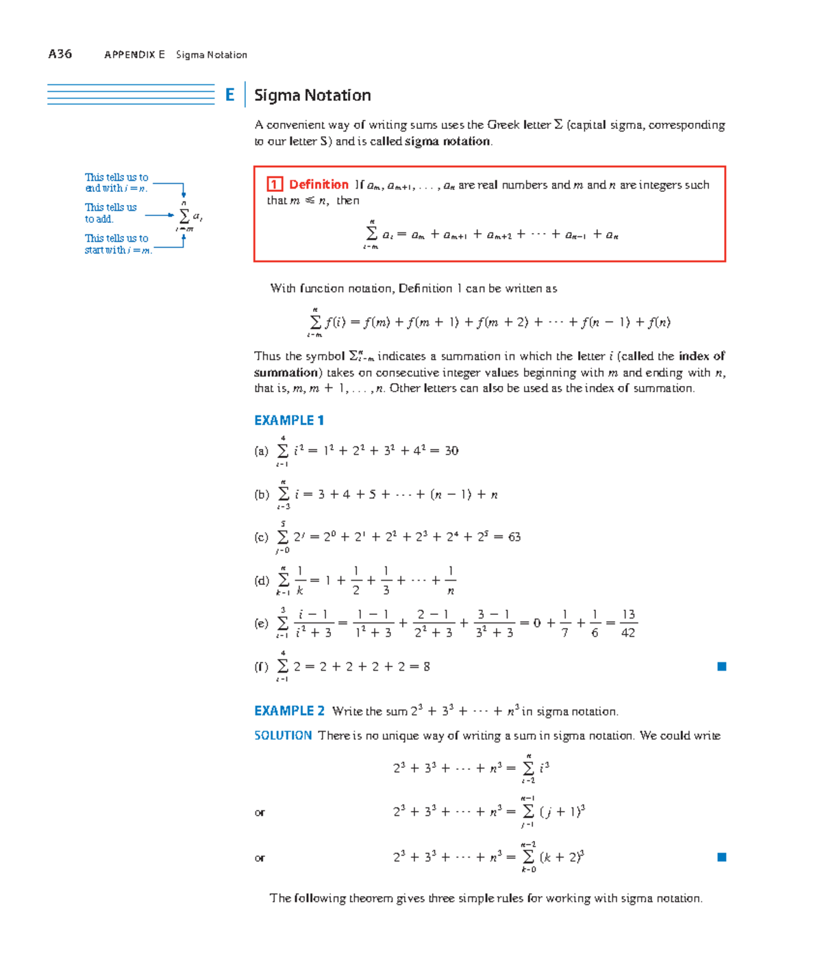 大學數學E - 大學數學 - A36 APPENDIX E Sigma Notation ####### Sigma Notation A ...