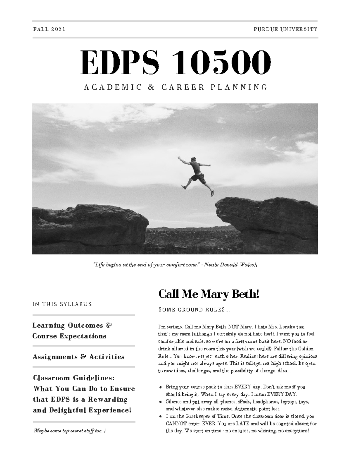 EDPS Syllabus - EDPS 10500 A C A D E M I C & C A R E E R P L A N N I N ...