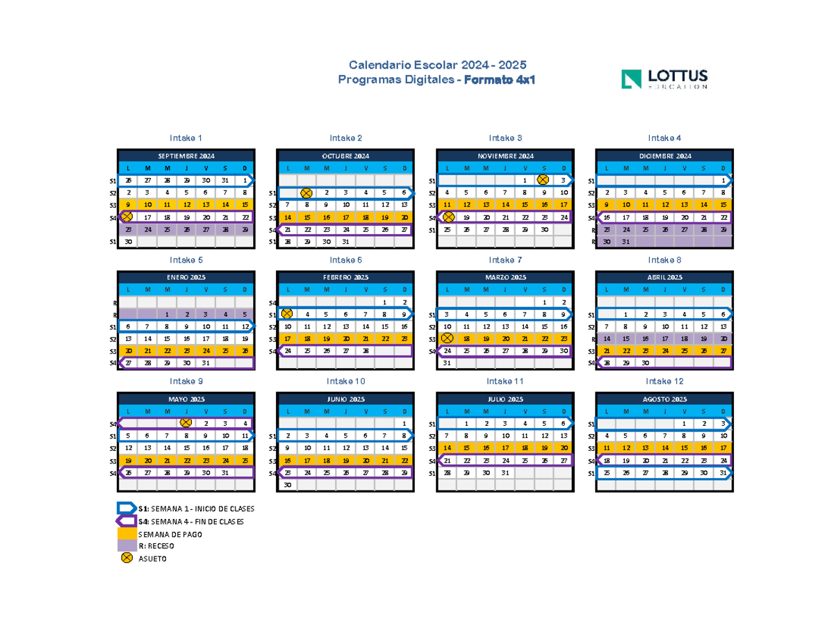Calendario Escolar 2024-2025 - Programas Digitales - Studocu