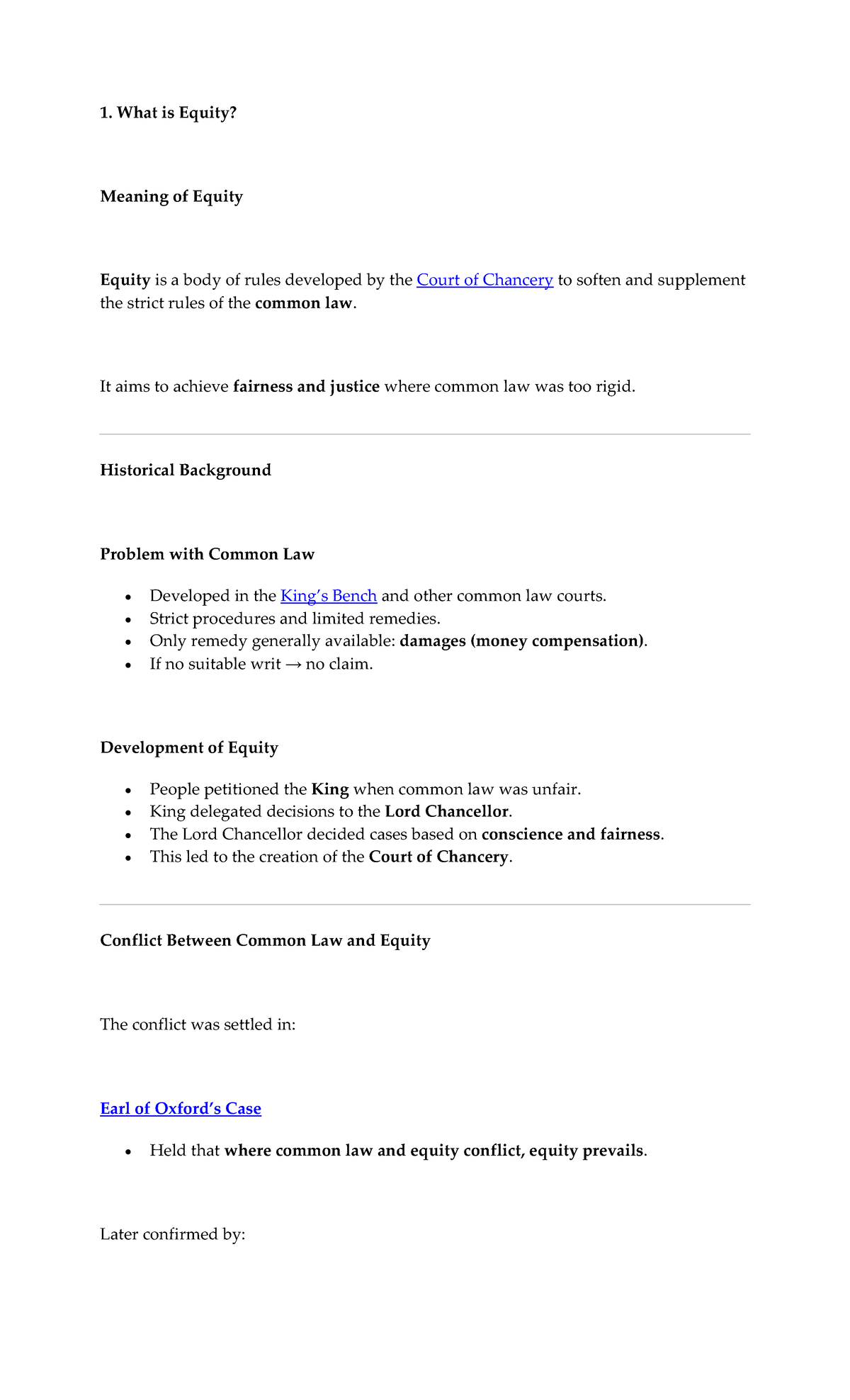 Introduction to Equity and Trust (LAW 101) - Key Concepts and ...