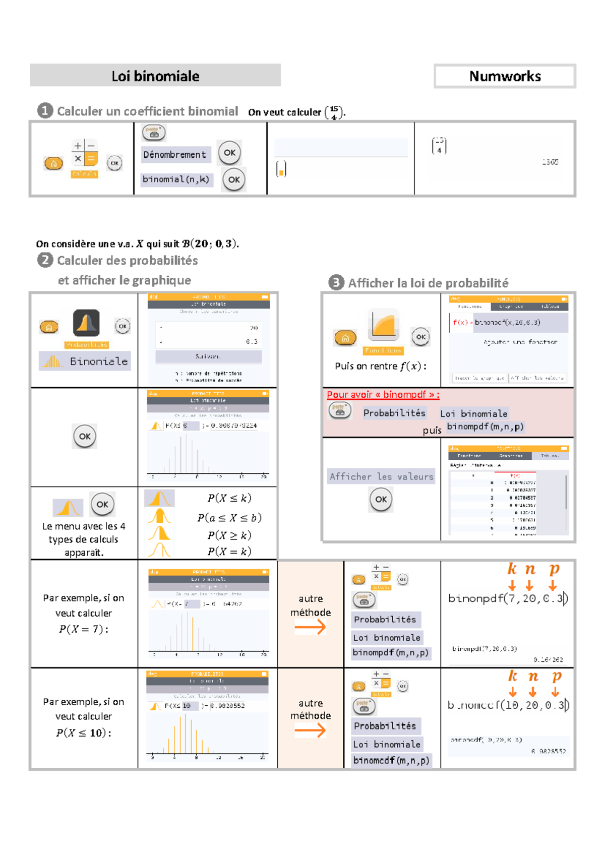 Calculatrice Numworks loi-binomiale - Loi binomiale Numworks Calculer ...