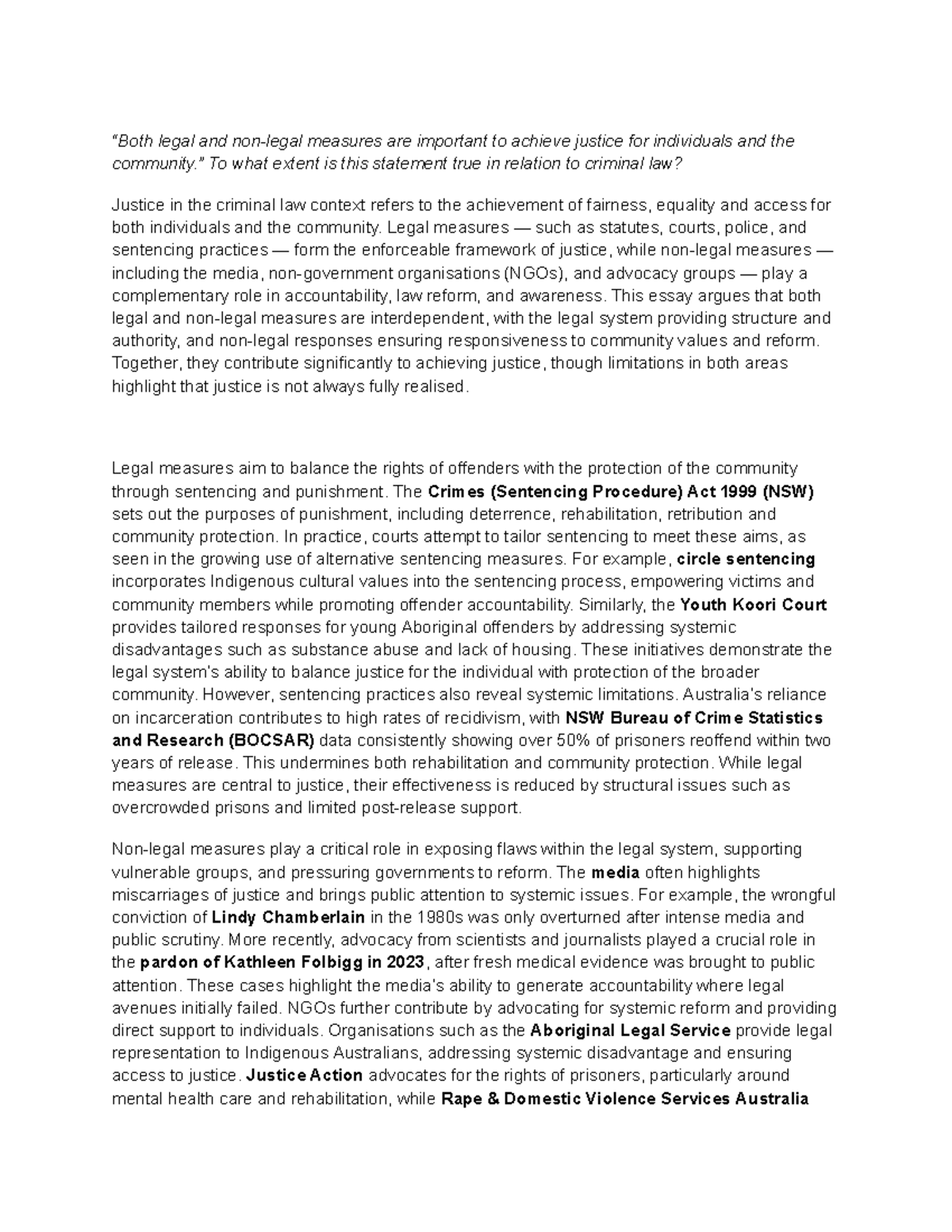 Legal & Non-Legal Measures in Achieving Justice: A Critical Analysis
