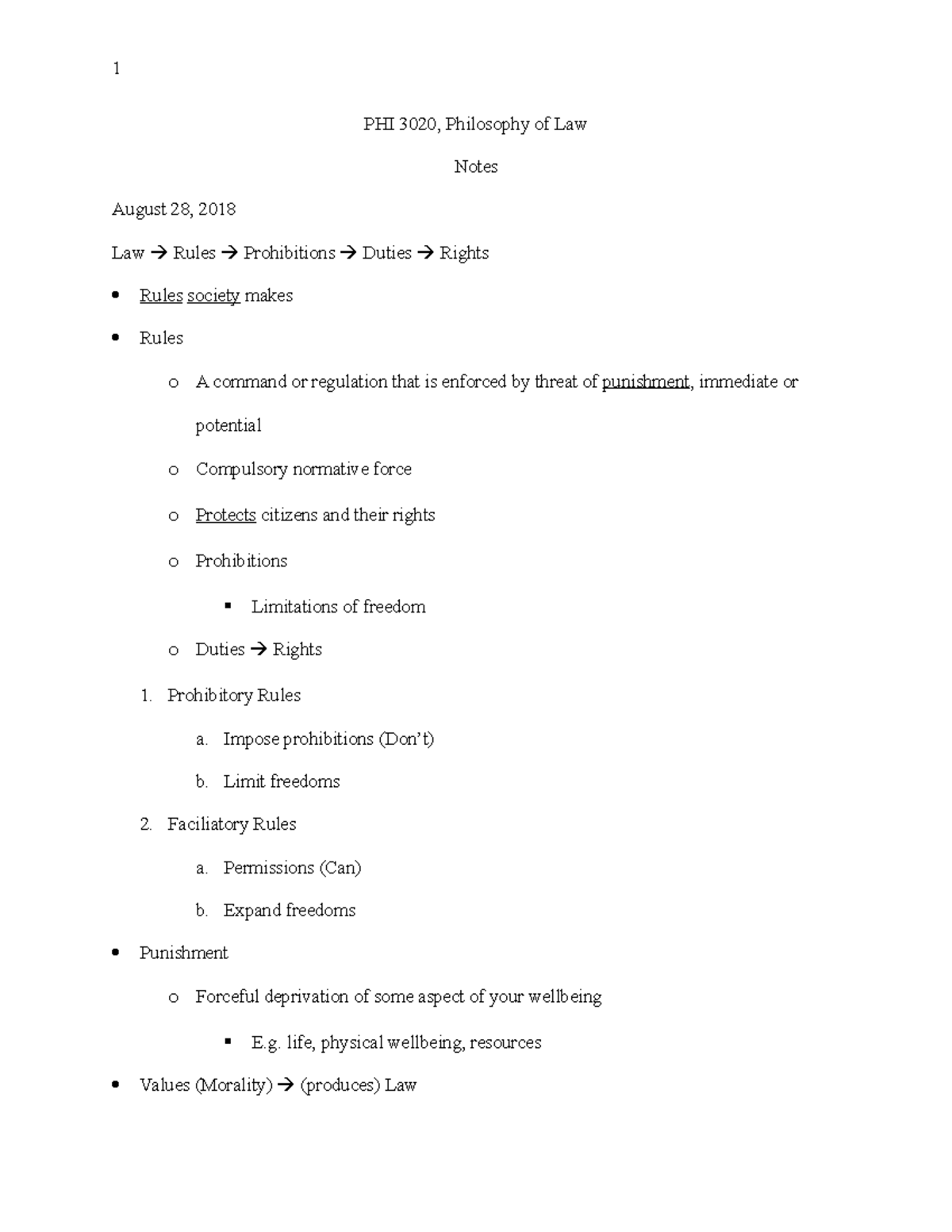 PHI 3020 - Study Notes on Philosophy of Law and Legal Systems - Studocu