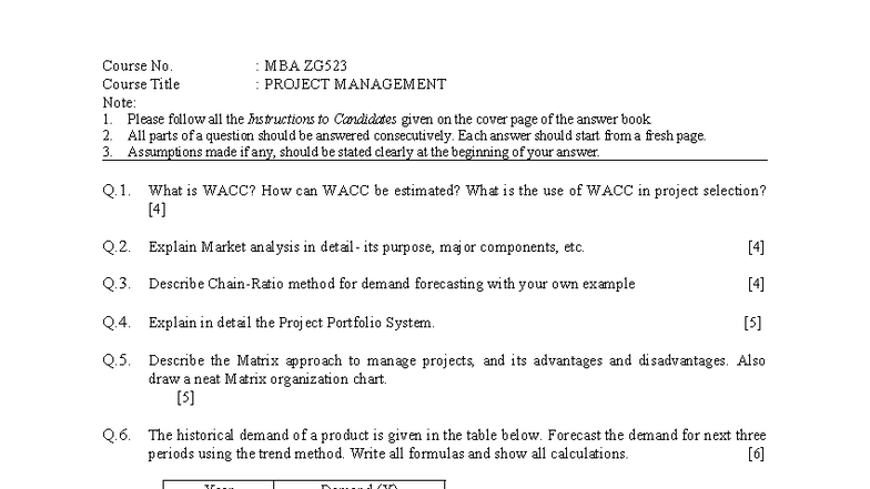 MBA ZG523 Project Management Final Exam Notes 2024-2025 - Studocu