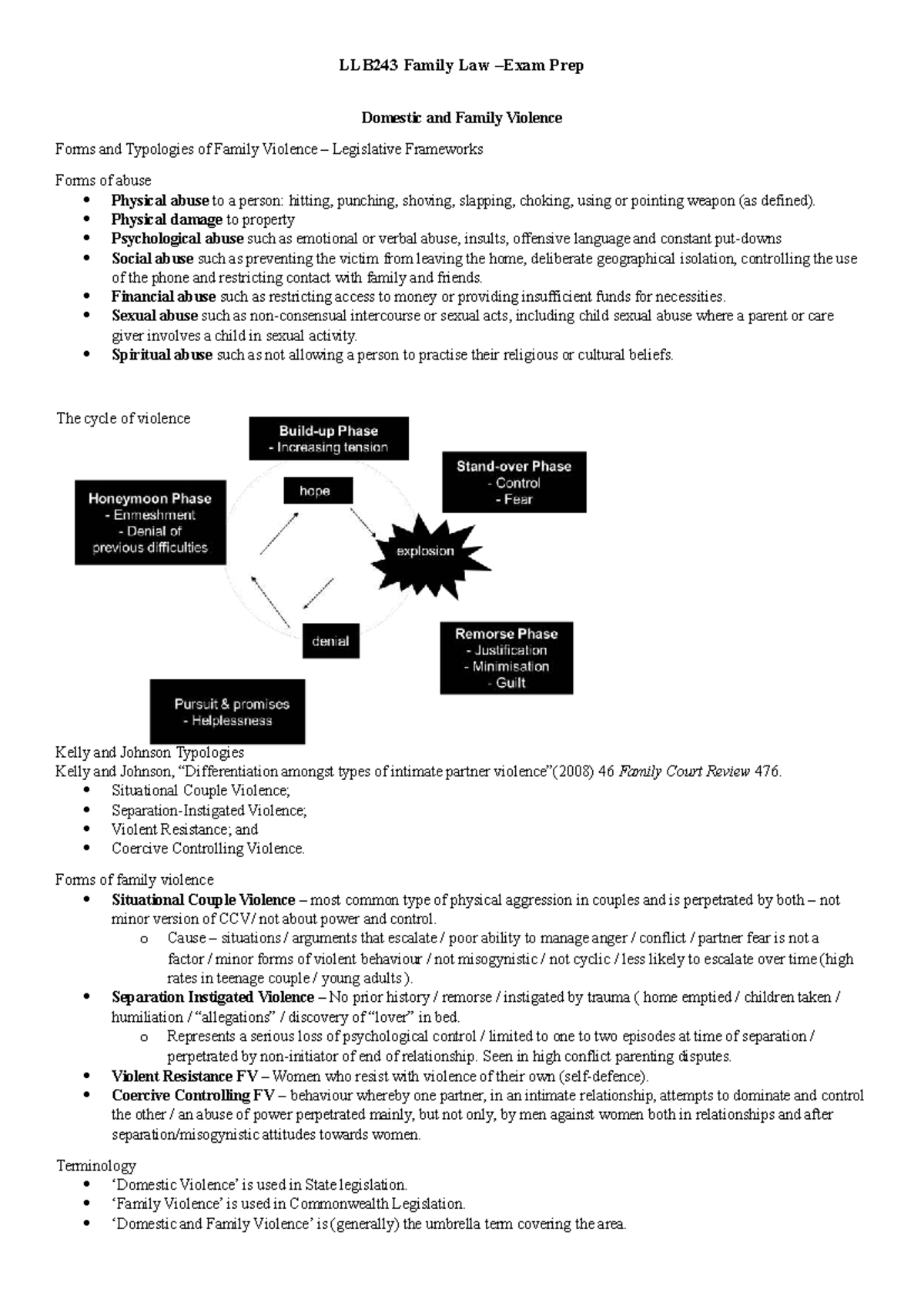 LLB243 Family Law Prep: Understanding Domestic and Family Violence ...