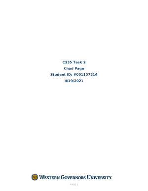 Task 2 - attempt 2 - Passed - C200: Task 2 Organization and Leadership ...