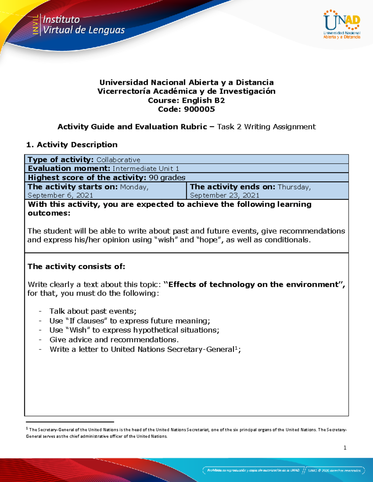 Unit 1 - Task 2 - Writing assignment- Unit 1 - Task 2 - Writing ...