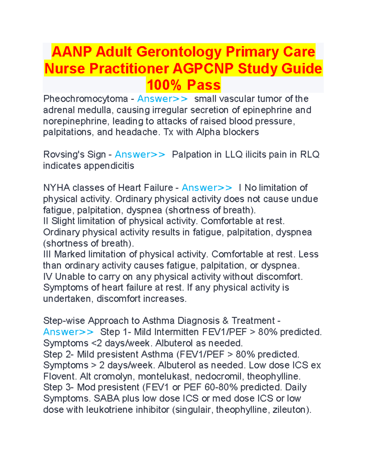 AANP Adult Gerontology Primary Care Nurse Practitioner Agpcnp Study ...