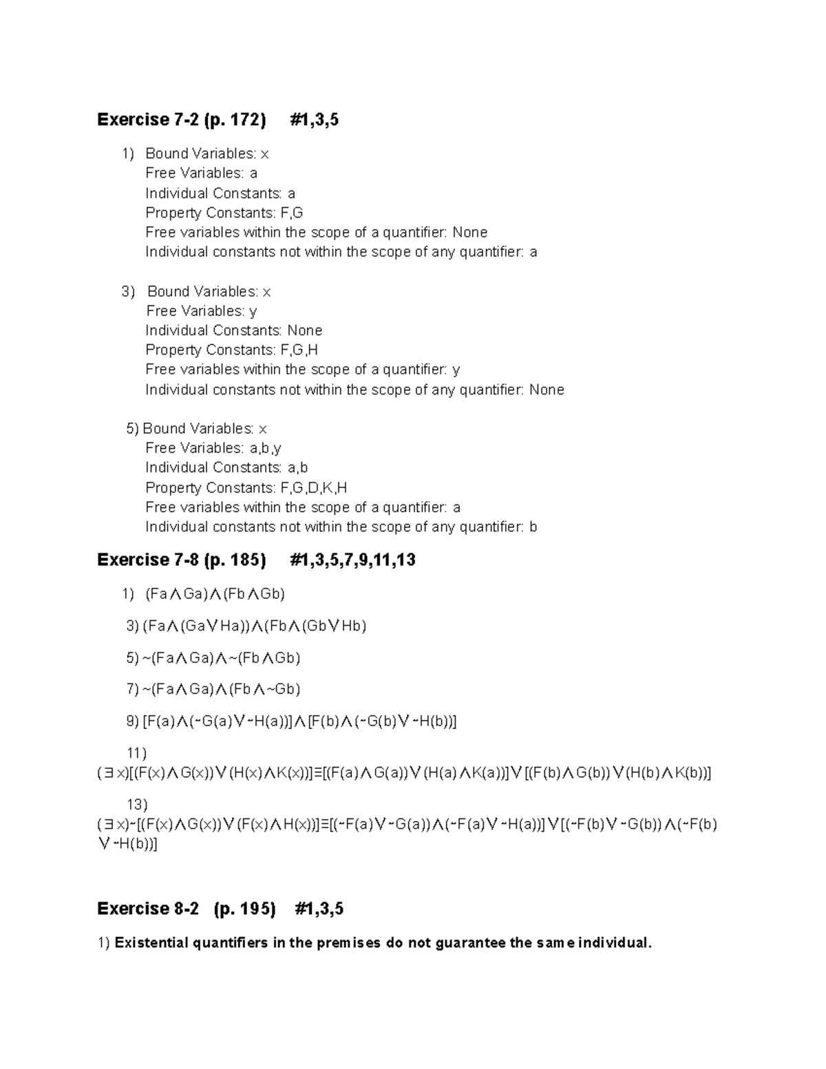 Homework #2 - Logic: Bound & Free Variables Analysis - Studocu