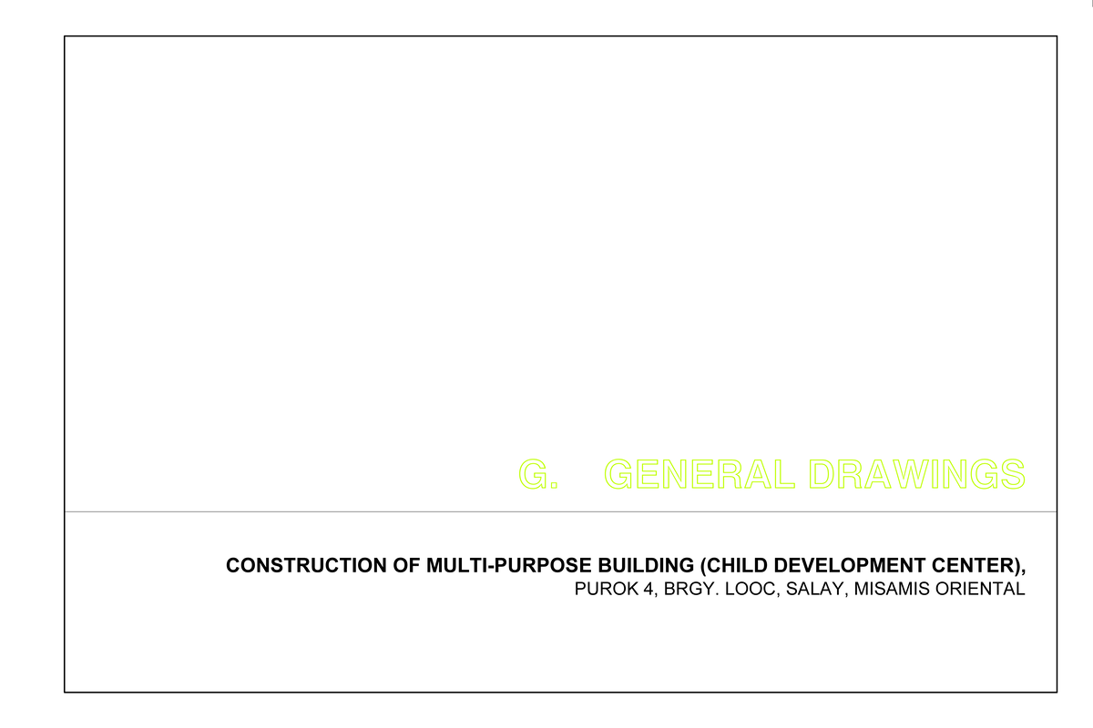 Construction Drawings for Multi-Purpose Building (Child Dev. Center) in ...