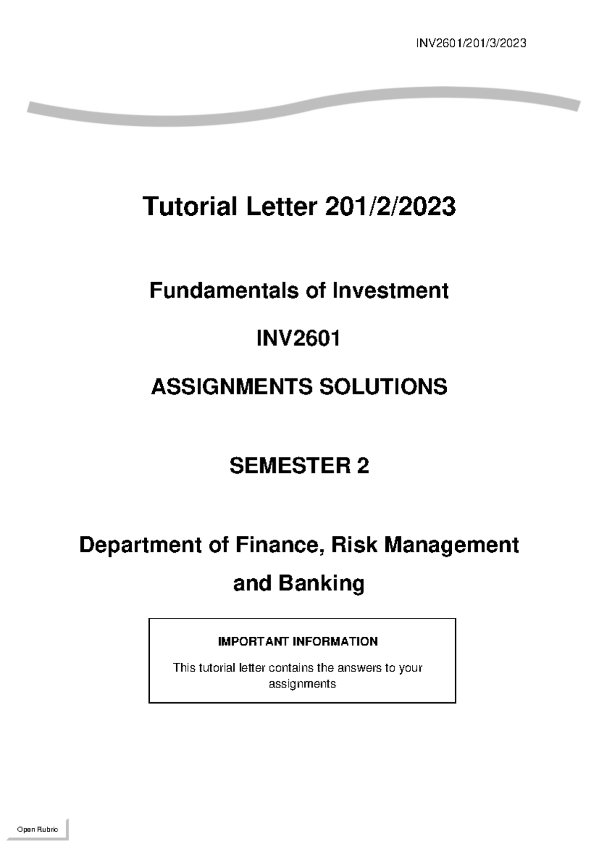 Assignment 1 And 2 Suggested Solutions Tutorial Letter 201 2 202 3 