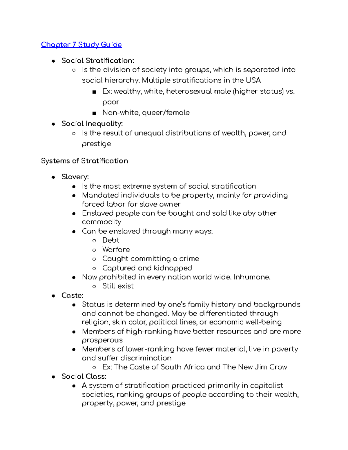 Chapter 7 Study Guide - Professor Goode - Chapter 7 Study Guide Social ...