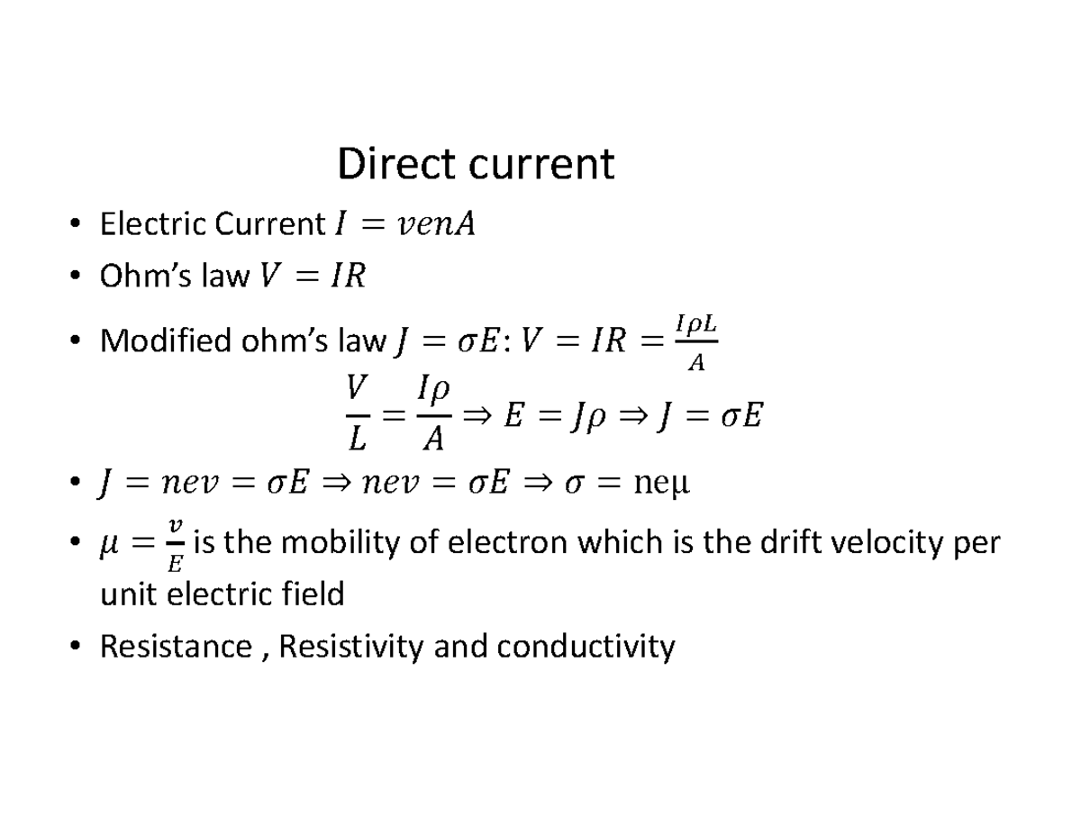 Direct Current: Understanding Resistance, Conductivity, and ...
