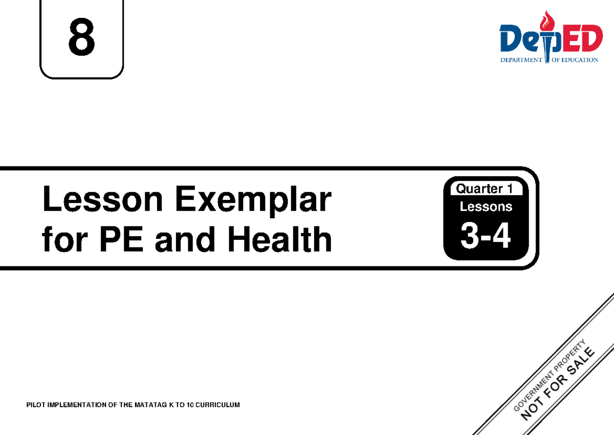 Q1 LE PE and Health 8 Lesson Exemplar: Weeks 3-4 Overview - Studocu