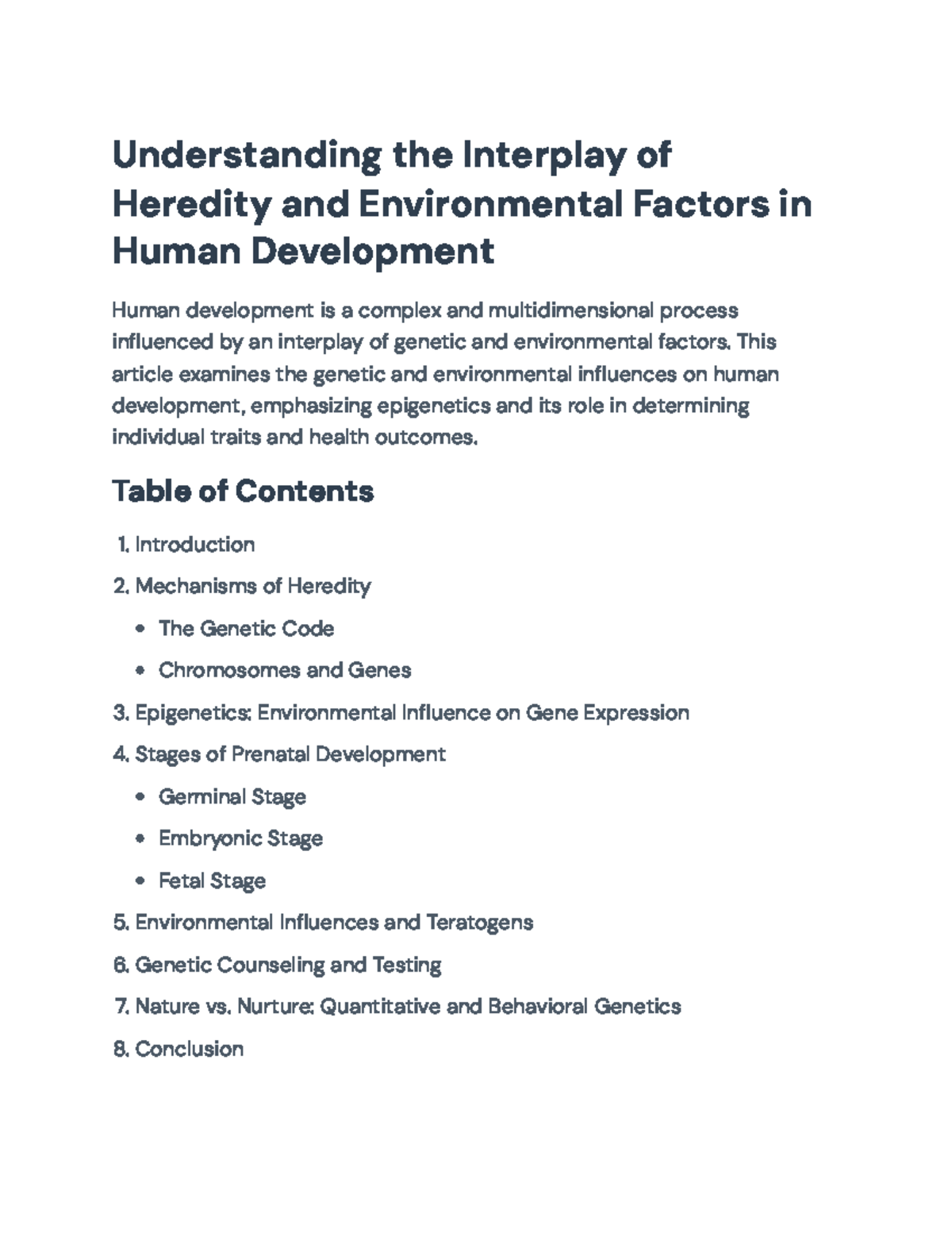 Understanding Heredity & Environment in Human Development - PSY 302 ...