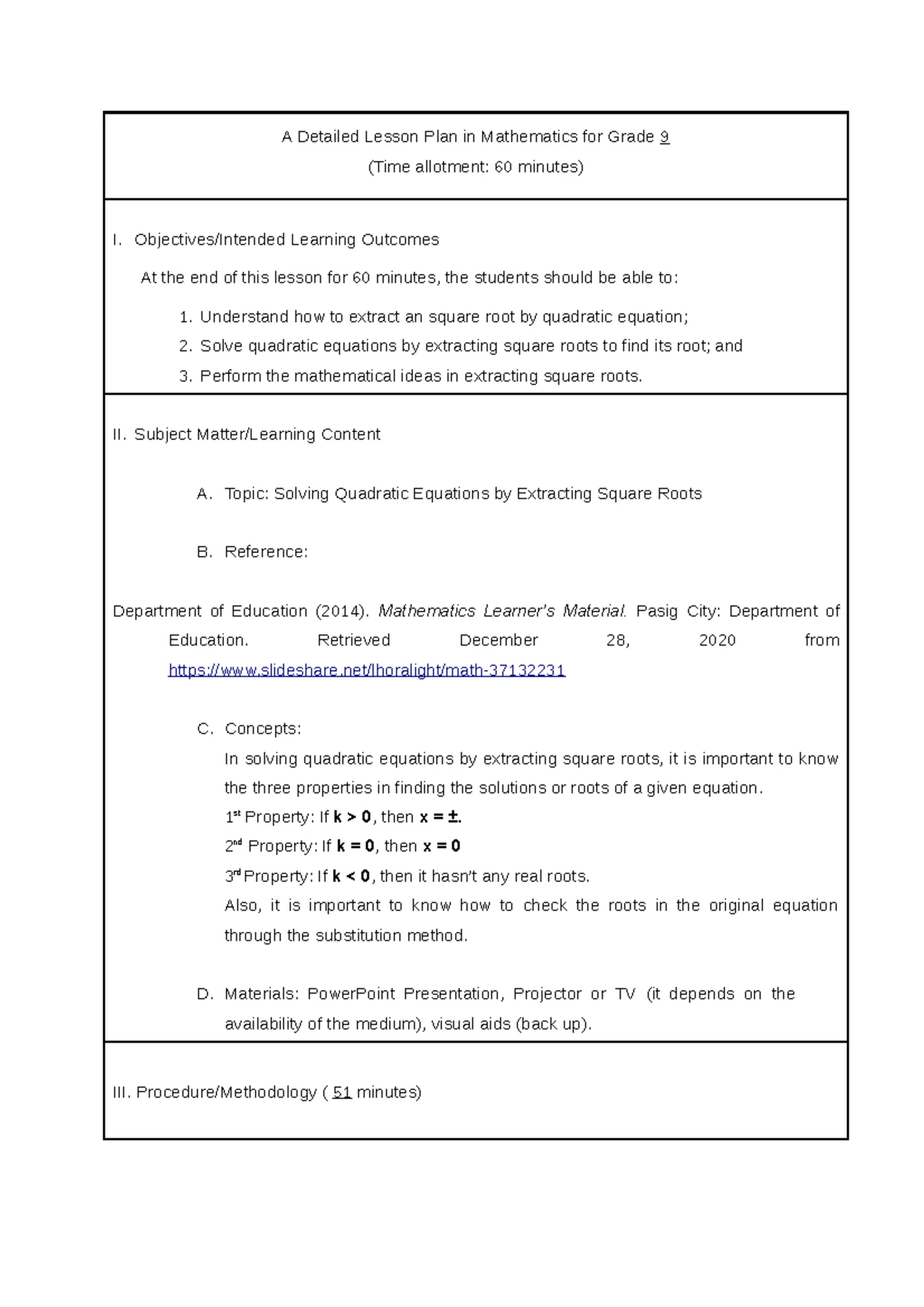 Permutations Detailed Lesson Plan Mathematics 10 - Teacher LOREEN ...