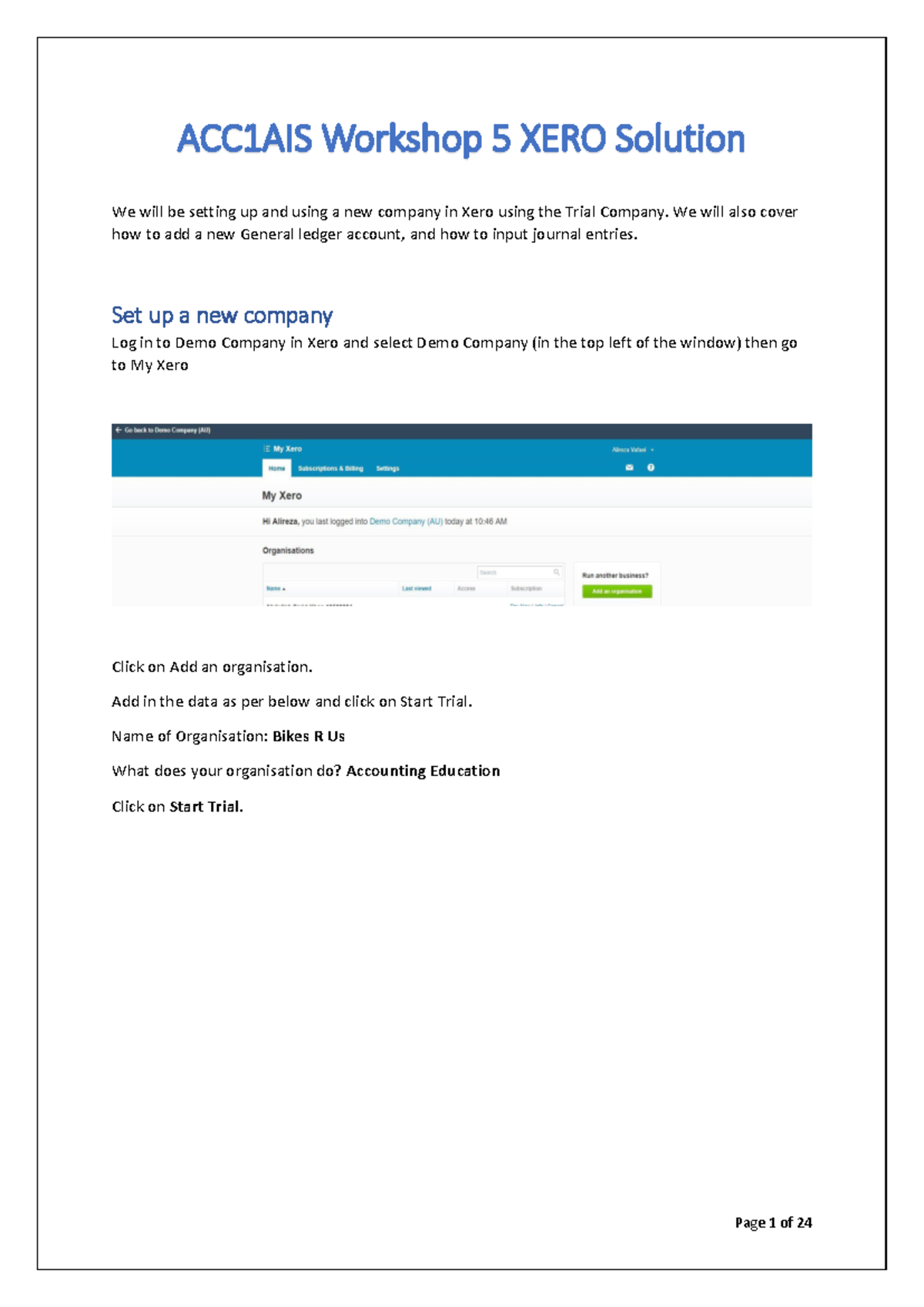 ACC1AIS Workshop 5 XERO Solution - Warning: TT: undefined function: 32 ...
