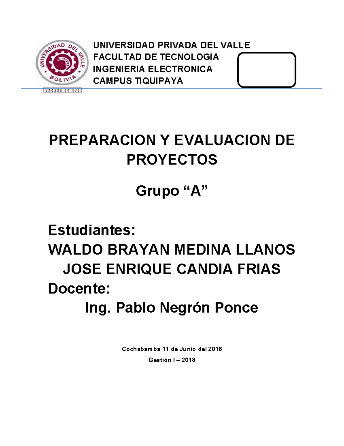 Estudio de Factibilidad: Alquiler de Drones en Santa Cruz (Ing. Elec.) - Document Preview