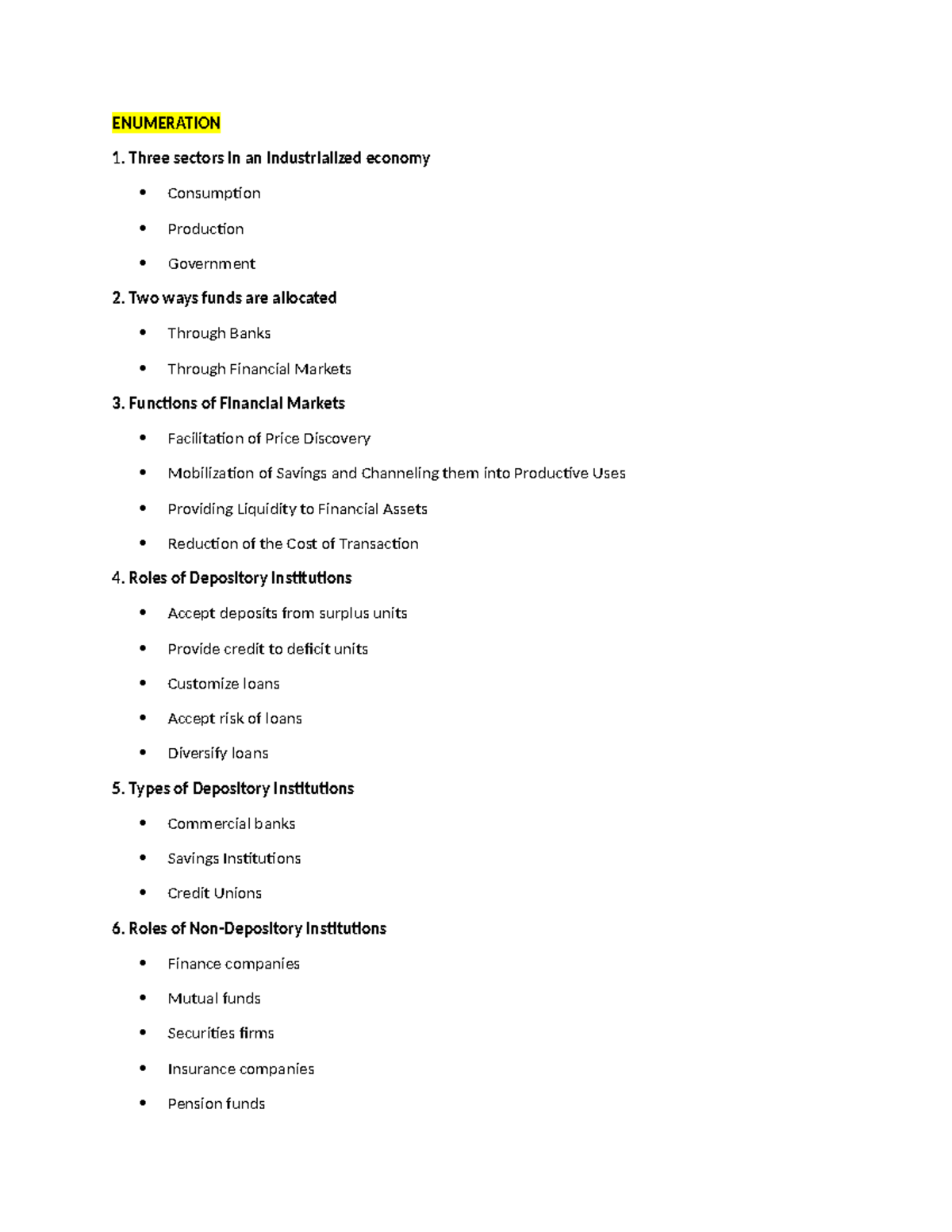 FIN 101: Functions of Financial Markets and Economic Sectors Overview ...