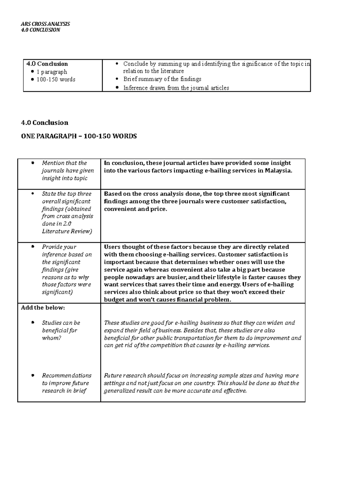 4.0 Conclusion ( Guidelines + References reminders ) - 4 CONCLUSION 4 ...