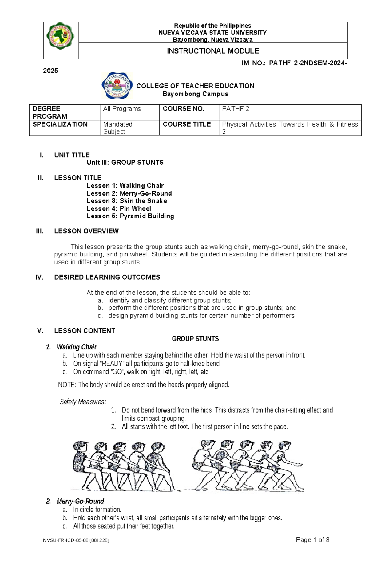 PATHF 2-2: Group Stunts Instructional Module for 2nd Sem 2024-2025 ...