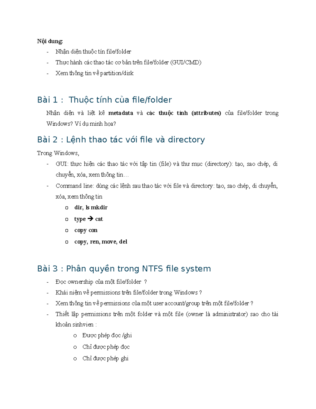 Lab 6 - Thực hành thao tác cơ bản trên Windows và Linux - Studocu