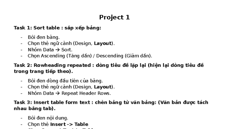 MOS-Word Project Tasks: Comprehensive Guide and Instructions - Studocu