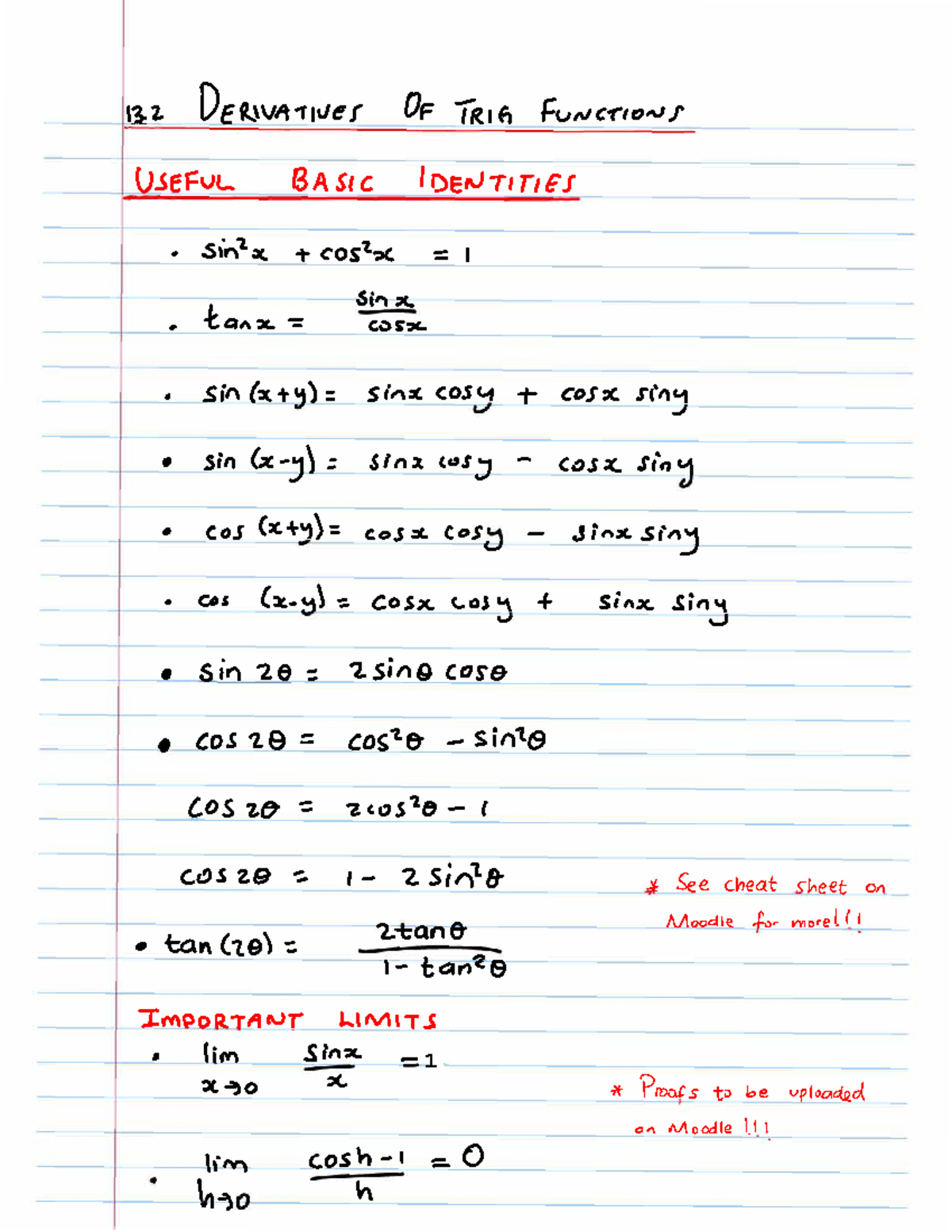 Lecture 30(B) Derivatives of trigonometric functions - DE l\V-4-r 111e ...