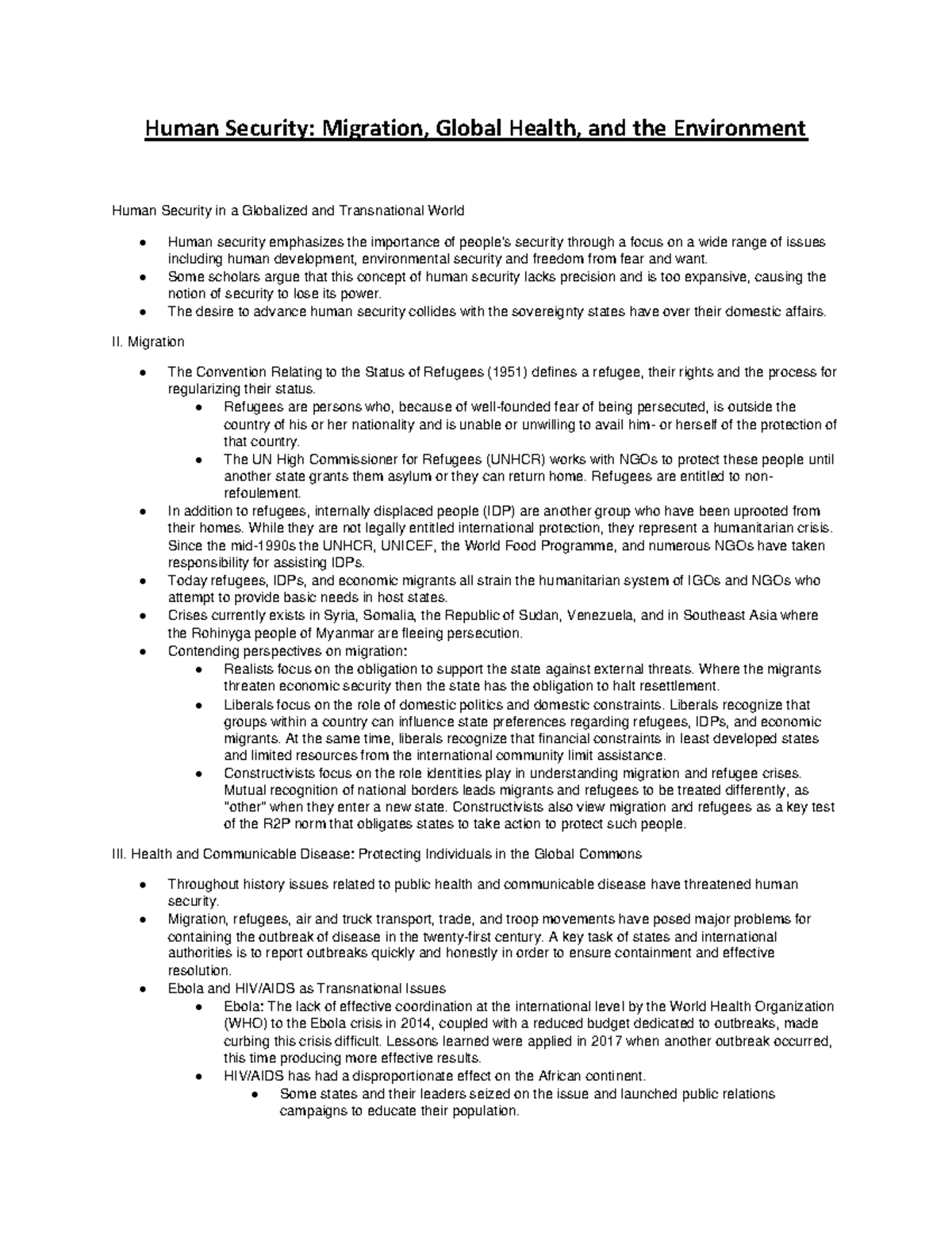 Human Security - Some scholars argue that this concept of human ...