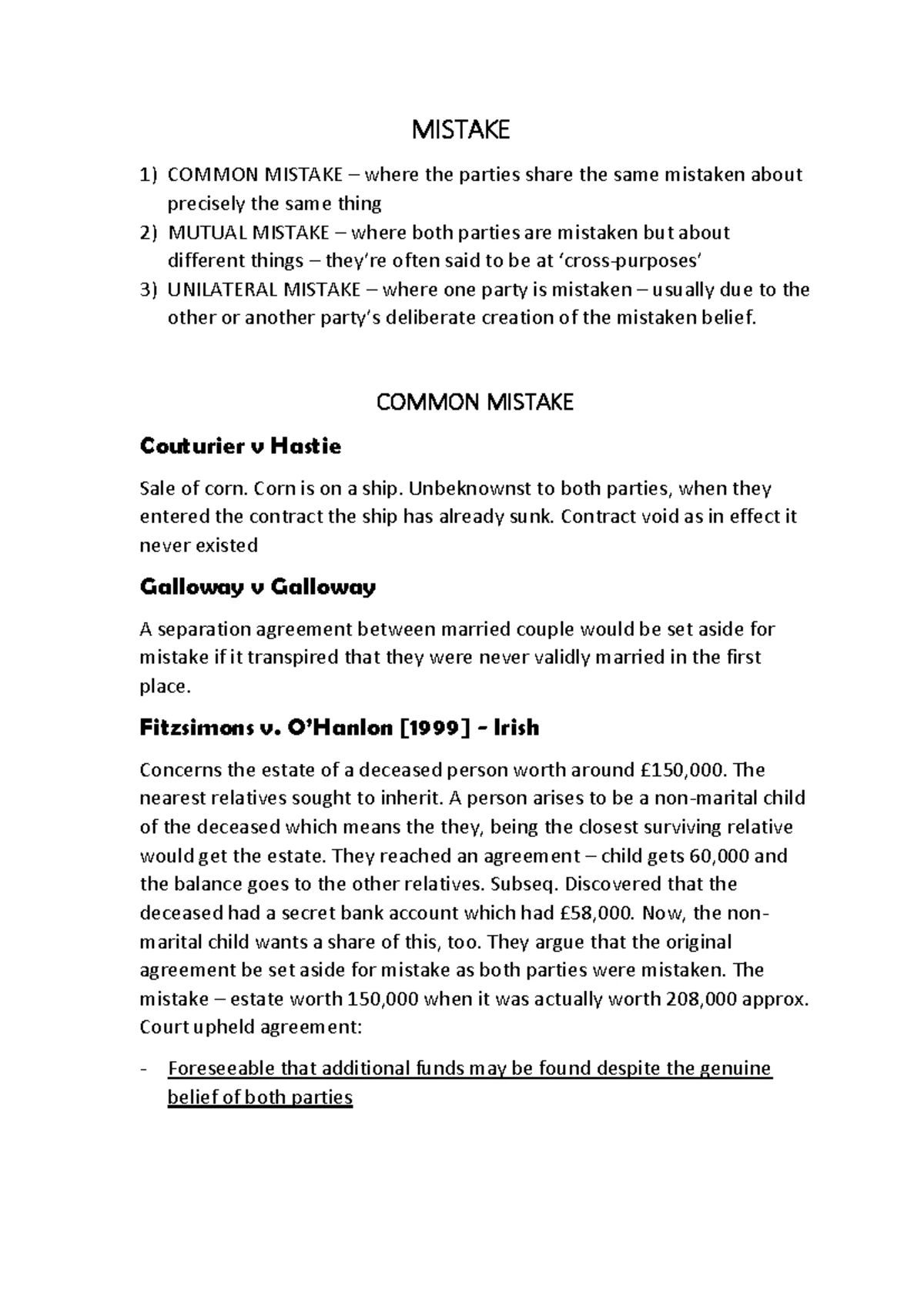 Contract Law II Notes (2021) - Duress Overview and Case Studies - Studocu