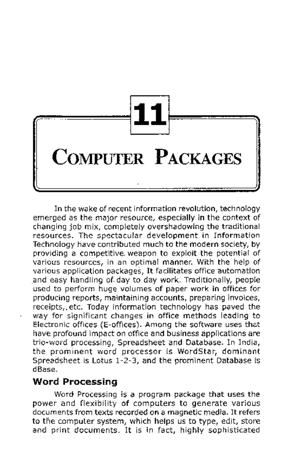 13. Chapter 11 - Comprehensive Overview of Computer Packages - Studocu