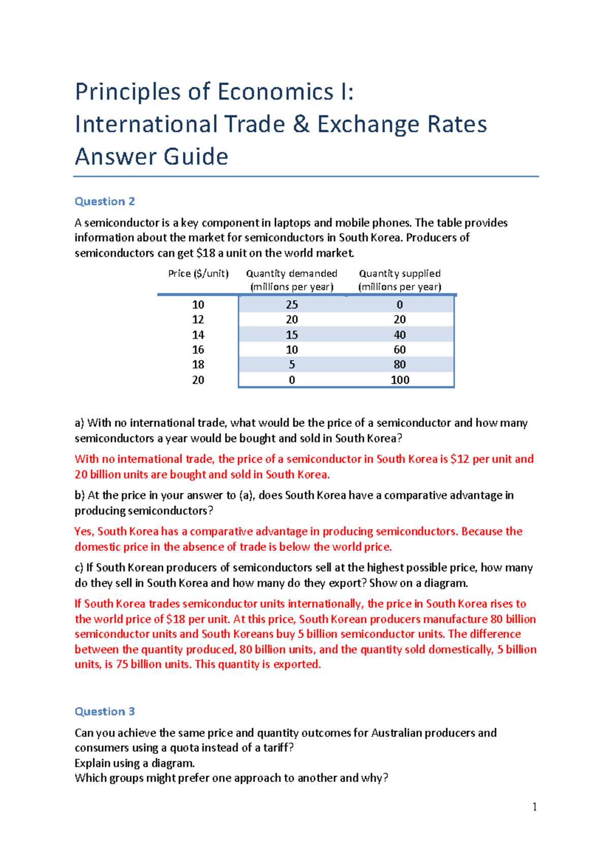 Topics 12&13 nosubmissiondue Answer Guide - 1 Principles of Economics I ...
