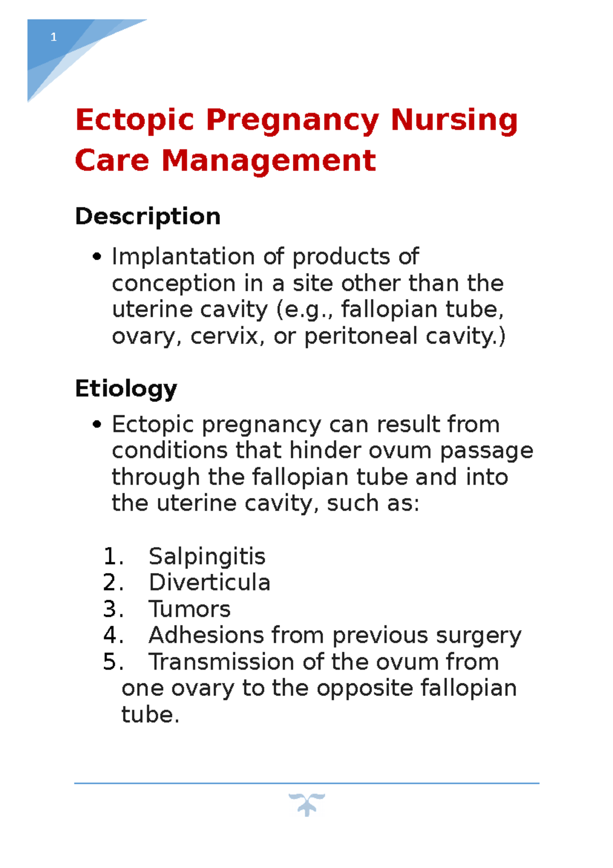 Ectopic Pregnancy Nursing Care Management Guide: Key Insights and ...