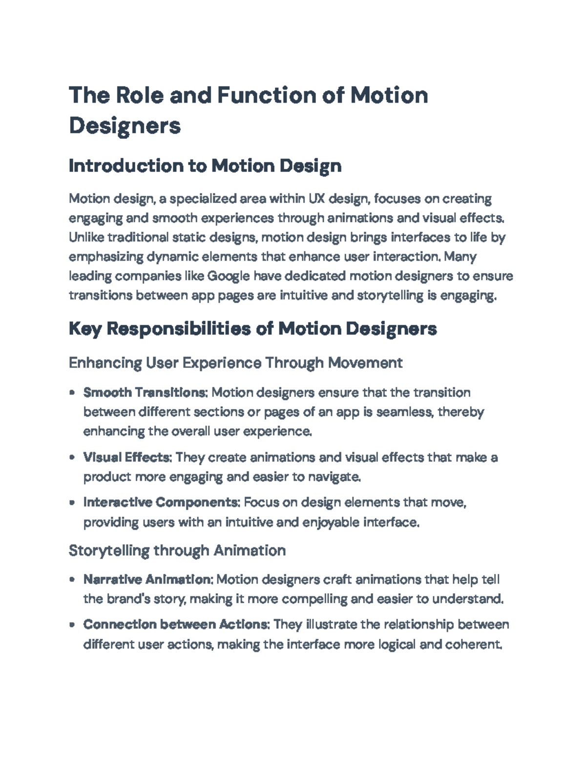 UX Design Midterm: Role of Motion Design in Enhancing User Experience ...