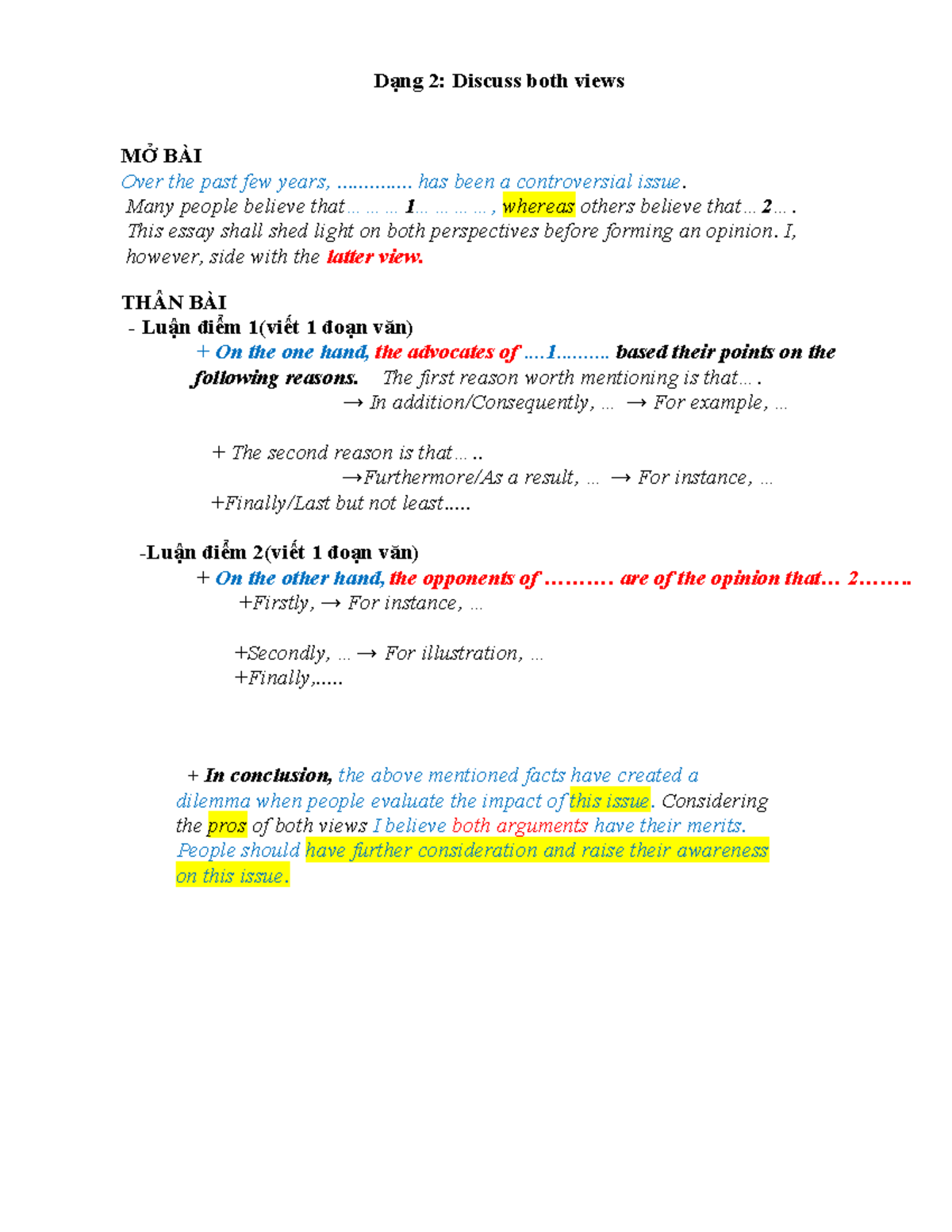 Discuss Both Views on Controversial Issues - Essay Notes - Studocu