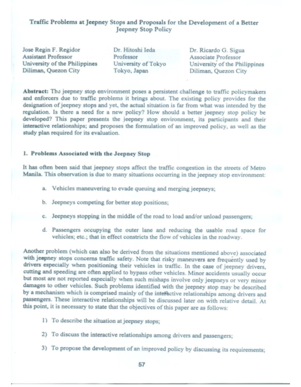 Traffic Issues at Jeepney Stops: Policy Proposals and Solutions ...