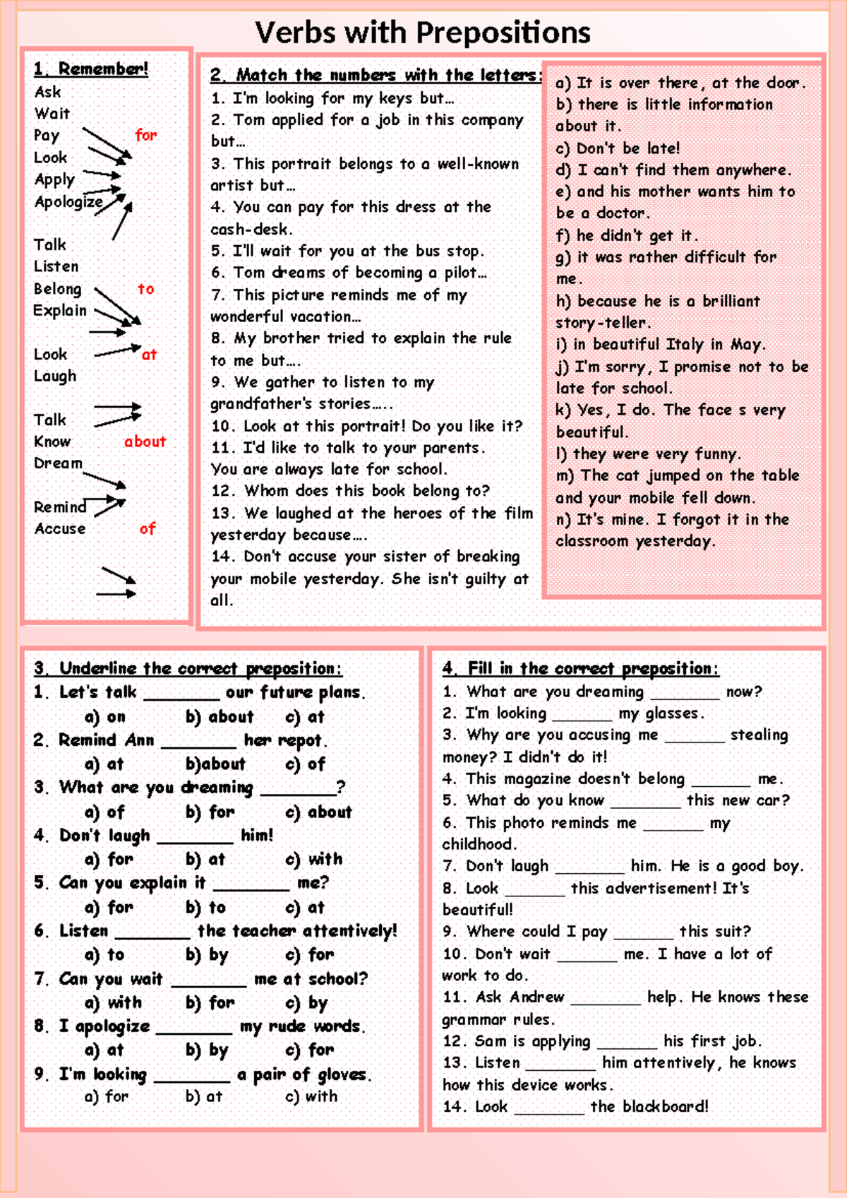Verbs with Prepositions: A Comprehensive Guide for ESL Learners - Studocu