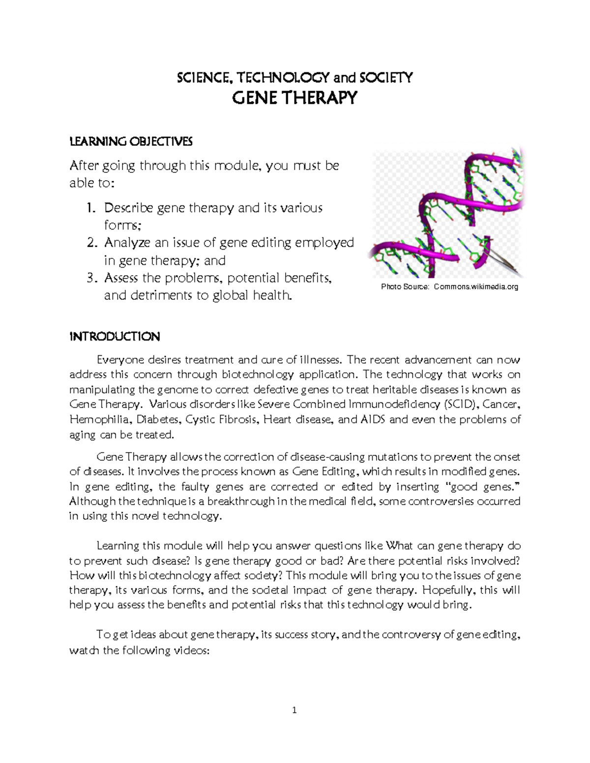 STS Chap 13: Exploring Gene Therapy and Its Societal Impact - Studocu